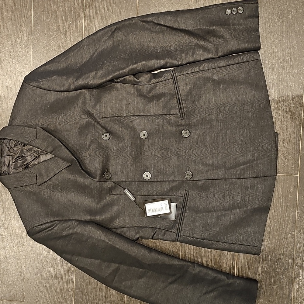 Emporio Armani Charcoal Double-Breasted Jacket NWT